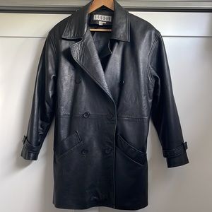 Studio 2-Button Leather Blazer
